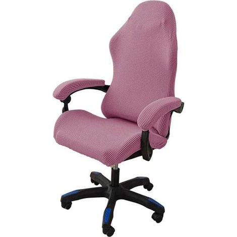 Housse de chaise de bureau, housse de chaise gaming, housse de chaise de bureau avec accoudoirs - rose (1/5)