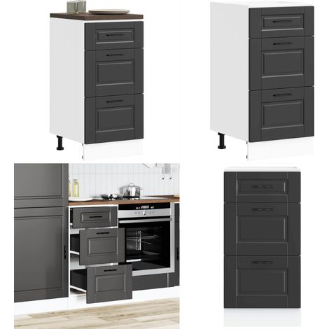 vidaXL Küchenunterschrank Porto Schwarz Holzwerkstoff (1/5)