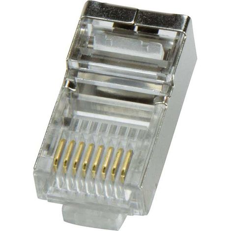 CONECTOR RJ45 MACHO FTP CAT5E BLINDADO (BOLSA 100unid.) (1/3)