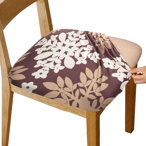 Funda Para Asiento De Silla - Elástica Con Cintas Y Botón - Para Sillas De Comedor Oficina Patio Bar - Ancho 14 A 19 Pulgadas Profundidad 14 A 19 Pulgadas - 1 Unidad (1/5)
