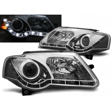 Paire de feux phares VW Passat B6 3C de 2005 a 2010 DRL led chrome-27362027