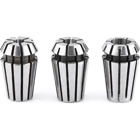 Jeffergarden Lot de 3 pinces de serrage ER11 pour fraiseuse et tour CNC, porte-outil 1/8 pouce (3,175 mm), 4 mm et 6 mm (1/5)