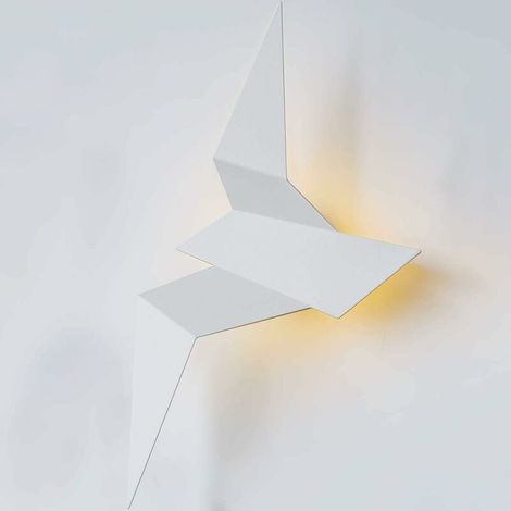 Modern LED Flying Bird Wall Light for Bedroom Living Room (12.8 inch) (White) (1/2)