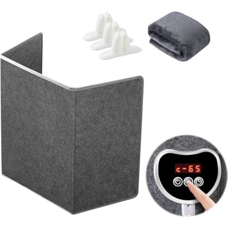 Chauffage de bureau infrarouge pliable - 52 x 100 cm - Chauffage infrarouge sur pied - Température réglable de 35 à 70 °C - Fonction minuterie 2/4/6/8 h - Avec plafond (1/5)