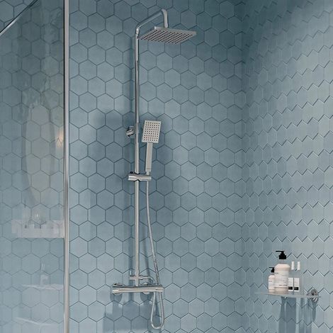 Gainsborough GDSE Square Dual Outlet Thermostatic Bar Mixer Shower Chrome Riser (1/5)