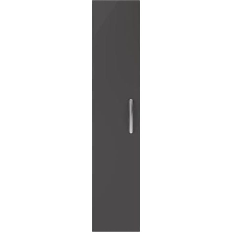 Nuie Athena Wall Hung 1-Door Tall Unit 300mm Wide - Gloss Grey (1/5)
