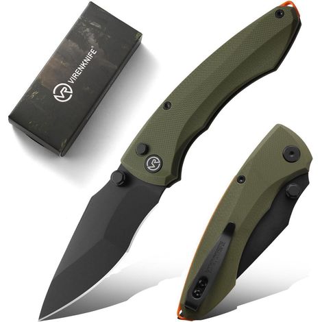 Klappmesser mit D2 Stahlklinge und G10 Griff, Einhandmesser mit Taschenclip