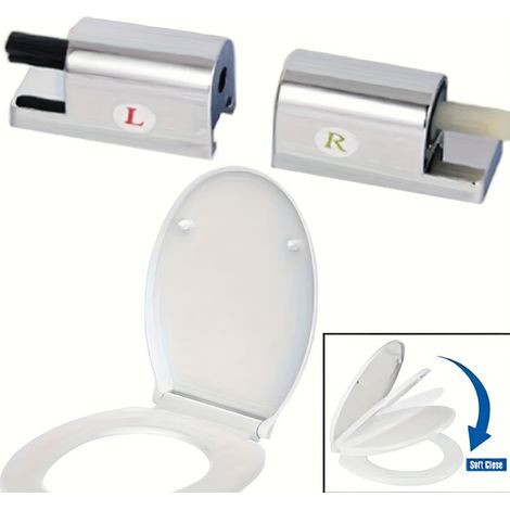 Kit de charnières pour abattant de WC à fermeture progressive silencieuse—Pièces de rechange pour WC et accessoires de salle de bain (1/5)