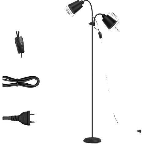 Stehlampe, verstellbarer Doppelkopf, minimalistisches Design, 1 Stück (1/2)