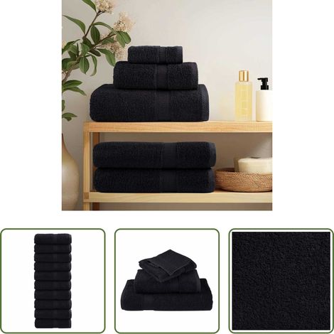 vidaXL Baumwolle - Gästetuch SOLUND 50 pcs Schwarz 30 x 30 cm 550 gsm (1/5)