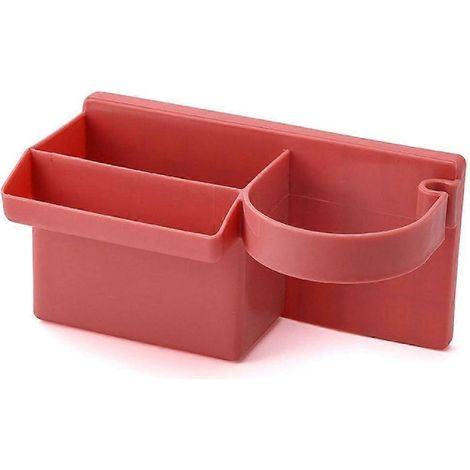 Support pour sèche-cheveux, étagère de rangement sans perçage pour salle de bain/toilettes, support mural rouge pour sèche-cheveux (1/5)