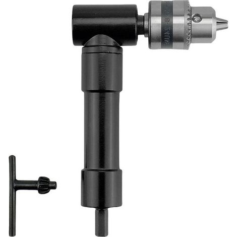 Adaptador de taladro angular - Adaptador de taladro de ángulo recto - Perforación en espacios reducidos - Giratorio 90 grados - 1-10 mm - Negro (1/5)