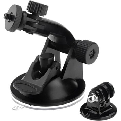 Support à Ventouse Abs Noir pour Caméra D’action, Angle Réglable 270°  Lot de 2 Pièces, Fixation Stable à Forte Aspiration, pour Tableau de Bord, Carrelage et Bateaux (1/5)