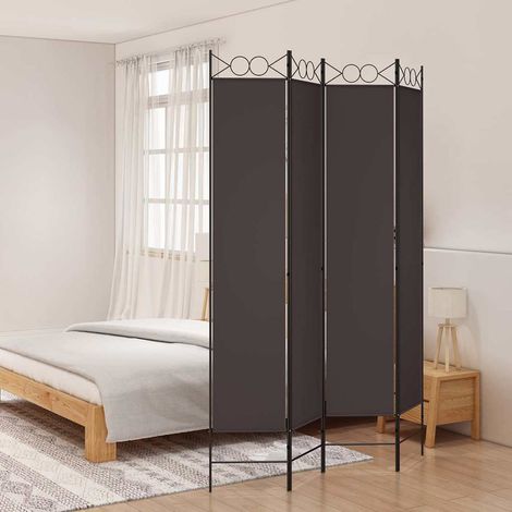 vidaXL Biombo divisor de 4 paneles de tela marrón 160x220 cm (1/5)