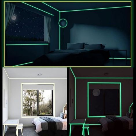 2 Pices Bande Fluorescente Ruban Adhsif Lumineux Ruban Autocollant Fluorescent Ruban Adhsif Phosphorescent De Scurit Étiquette (1/5)