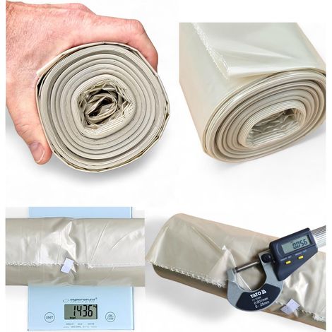 Dicke, transparente Folienhülle für Styropor-Sägestaubgranulat 120 cm/15 MB