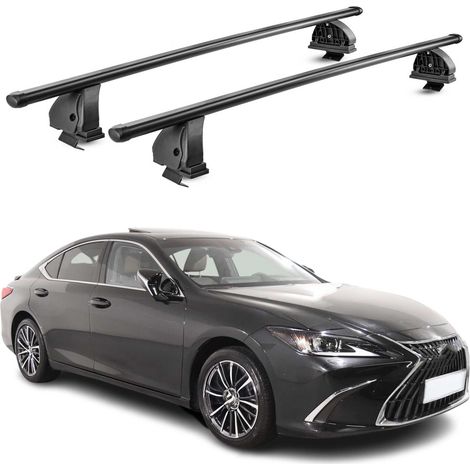 OMAC Stahl Dachträger Querträger Lexus ES VII XZ10 2019-2025 – TÜV / DIN 75302:2019 – Abschließbar – Max. 75 kg – 2 Stangen – Schwarz (1/5)