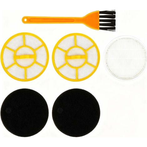 Lot de 6 filtres de rechange compatibles avec les aspirateurs Kärcher VC3 1.198-125.0 et 2.863-238.0,avec 1 filtre HEPA,2 filtres pour bac à poussière, 2 mousses spéciales et une brosse de nettoyage (1/5)