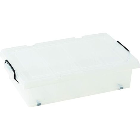 King Home CONTENITORE K-BOX 25L BASSO TRASPARENTE C/RUOTE 58,5x37x14h cm (1/4)