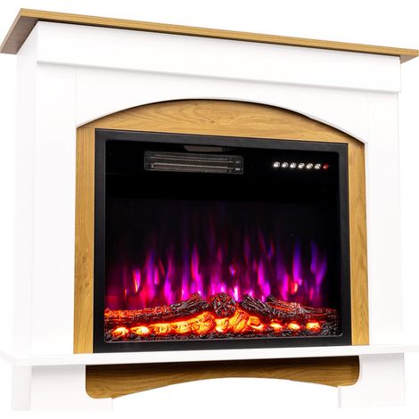 HOMAVO 23-Zoll Elektrokamin mit Heizung - 1000 / 2000W - 3D Flammenfarben - inklusive Schrank (1/5)