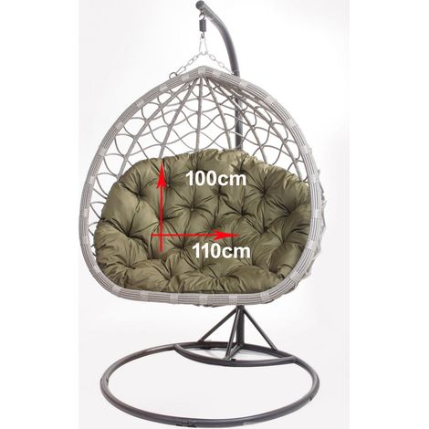 Coussins pour fauteuil berçant de jardin 110 x 100cm Coussin Fauteuil Suspendu Coussin fauteuil suspendu hamac Vert (1/2)