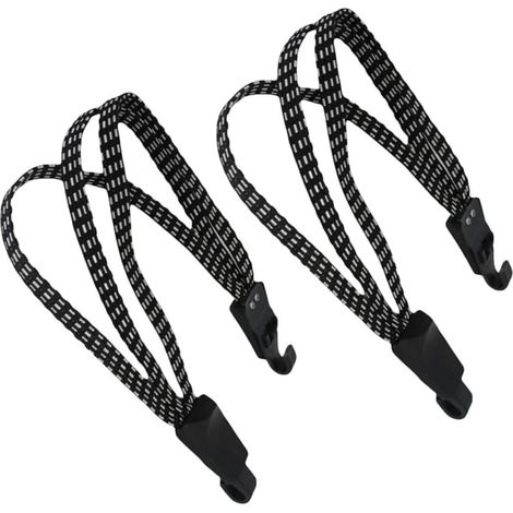 Sangle élastique pour vélo, 2 élastiques robustes avec double crochet, élastique plat, antivol de vélo, corde à bagages, sangles élastiques pour vélos et motos (1/5)