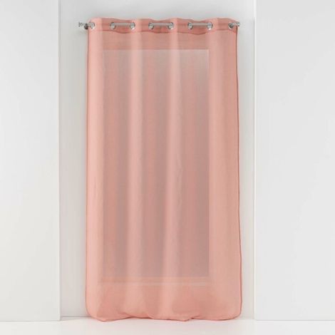 Voilage petite hauteur 140 x 180 cm voile sablé Sandra Rose (1/3)