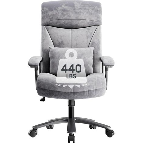 Bürostuhl Ergonomisch 200KG Schreibtischstuhl Computerstuhl 360° drehbar Grau (1/5)