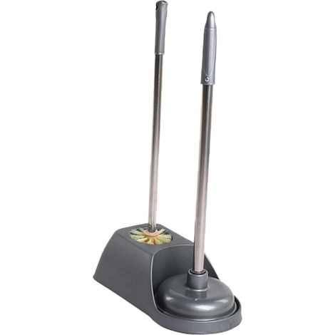 Brosse de toilette avec manche antidérapant et poils souples , en plastique , nettoyage profondeur e (1/5)