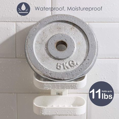 Seifenschale mit Saugnapf zur Wandmontage doppellagiger Abfluss Seifenhalter mit Saugnapf stabiler Schwammhalter für Dusche Bad und Waschbecken (1/4)