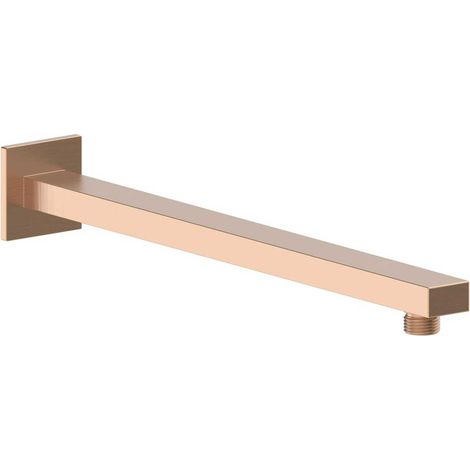 Signature React Square Wall Mounted Shower Arm 400mm Length - Brushed Bronze (1/2)