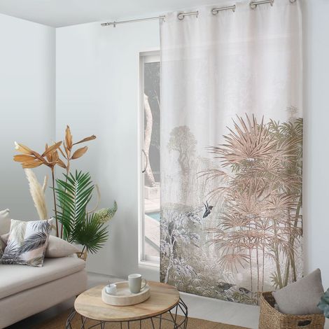 Rideau Imprimé à Œillets "Palmeira" 140x240cm Multicolore