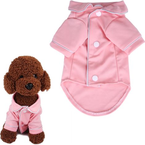 Chemise Pour Chien En Coton Avec Boutons Pyjama Pour Animal De Compagnie Vêtement D Intérieur Confortable Taille Unique (1/5)