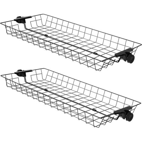 SoBuy Set di 2 Cesti di Metallo per Sistema di Armadio Telescopico – Cesti per Appendino e Stender FRG34-P02 (1/5)