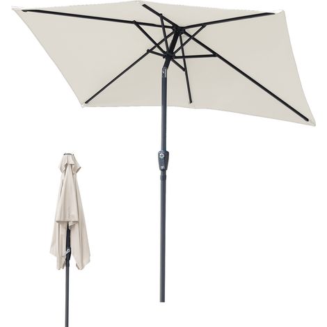 Wolketon Terrassenschirm rechteckig 2 × 3 m mehrteilig – Steckbarer Sonnenschutz, beige