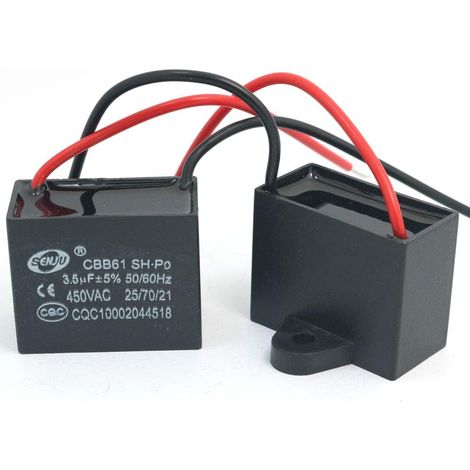 2 Stück CBB61 3,5 µF 450 V AC 50/60 Hz Lüftermotor-Stromkondensator (1/5)