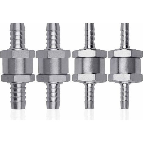 4 Pcs Clapet Anti-retour Gasoil en Alliage d'aluminium, 6/8/10/12mm Clapet de Carburant avec Flèche pour Essence Diesel Voiture Bateau Moto (1/4)