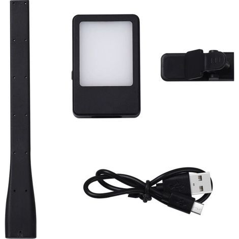 Lampe de lecture de chevet rechargeable, luminosité réglable, autonomie de plus de 20 heures, lampe de chevet à pince (noir) (1/4)