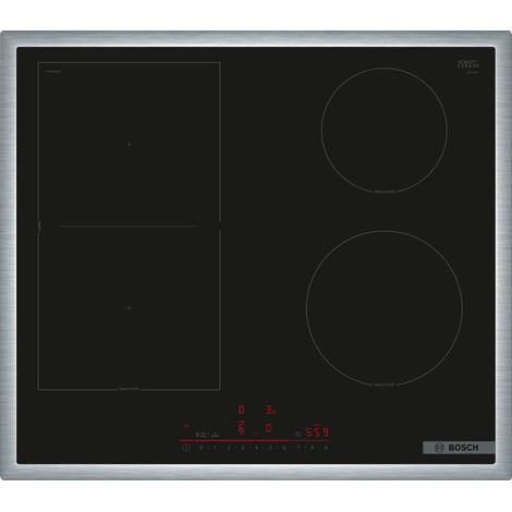 BOSCH Bosch PVS64RHB1E Série 6 Plaque de cuisson intelligente à induction (autosuffisante), 60 cm de large, combinaison de deux zones de cuisson, cadre circulaire, commande de la hotte par plaque de