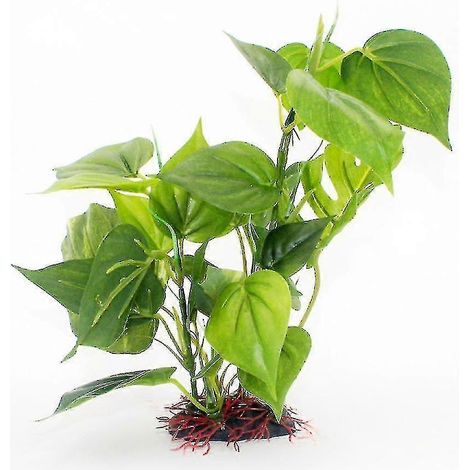 Poisson artificiel en plastique vert, plante de lotus, herbe ondulée, 24 cm (1/5)