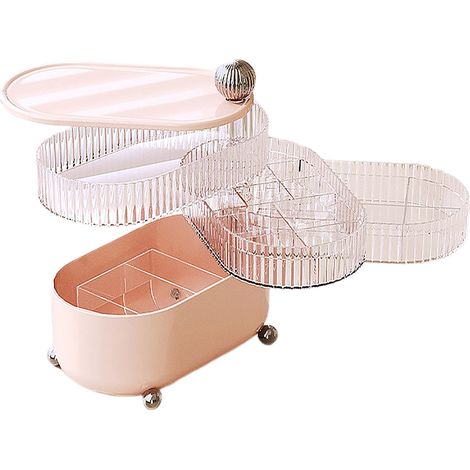 Boîte de rangement rotative安德在线Modèle sphérique 4 couchesCrème rose (1/4)
