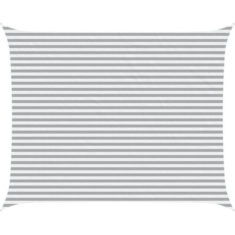 Voile d'ombrage gris clair et blanc, 5 mètres x 4 mètres (1/5)