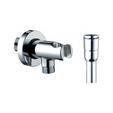 SUPPORTO DOCCIA CON ARRESTO ACQUA + FLESSIBILE OTTONE Cromo BOSSINI