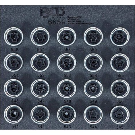 Insert de Servante d Atelier 1/6 - Jeu 20 pcs Outils Écrous Antivol VAG - Précision et Sécurité - D-Work (1/3)