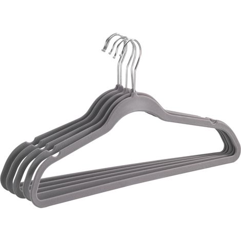 Cintres WENKO gris 15er Set en ABS antidérapants fins pour chemises pantalons et vestes avec Hosen-Steg et Rockeinkerbung extra plats en plastique idéal pour un rangement du linge efficace à la maison (1/4)