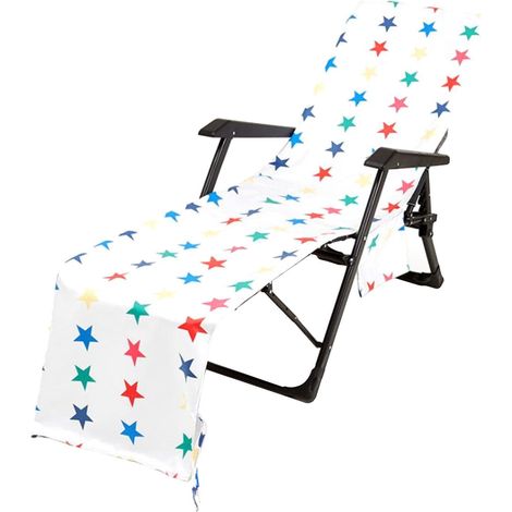 Housse De Chaise Longue - En Microfibre - Avec Poches Latérales Et Anneaux De Fixation - Pour Plage Piscine Jardin Hôtel - 73 X 210 Cm - 1 Pièce (1/2)