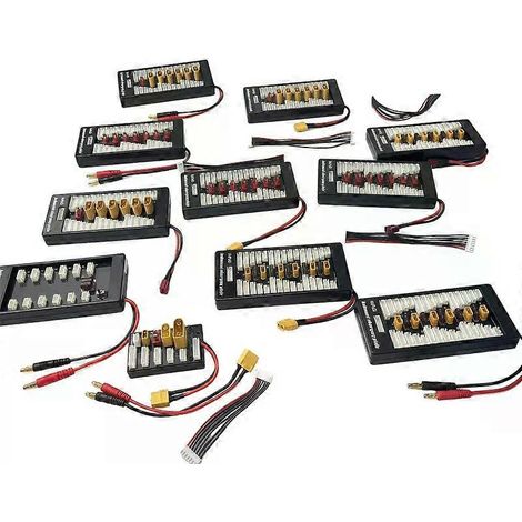 Parallele Ladeplatine mit T-Stecker und XT60-Stecker für 2S-6S LiPo-Akkus, passend für RC-Akkuladegeräte B6AC A6 720i (JXLGV) (1/4)