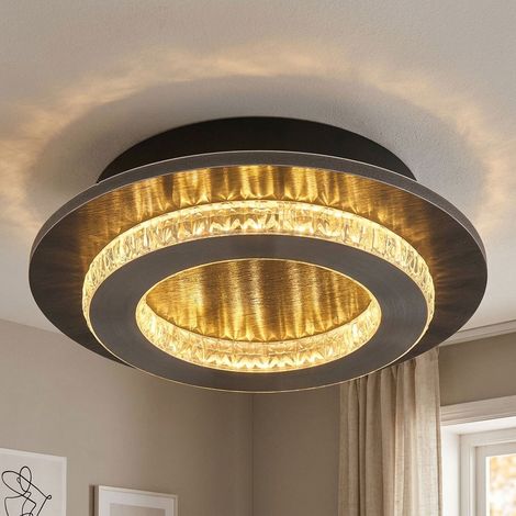 Plafoniera a LED Lampada da soffitto Lampada da soggiorno Cambia colore Nero Metallo D 20 cm (1/5)