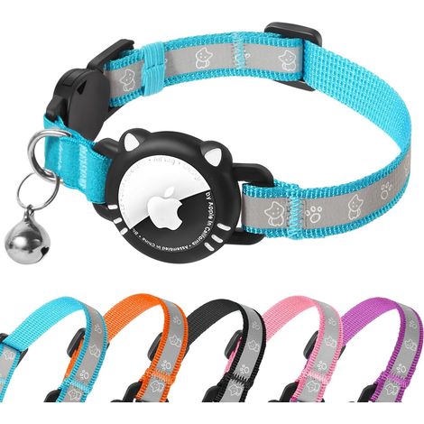 Réfléchissant Collier Chat Compatible avec 15 Collier, Boucle de Sécurité Anti étranglement pour Chaton, GPS Non Inclu (1/5)