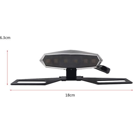 1Pc Support de Plaque d'Immatriculation Moto avec Feu Arrière LED Rouge Bleu pour Dirt Bike (1/5)
